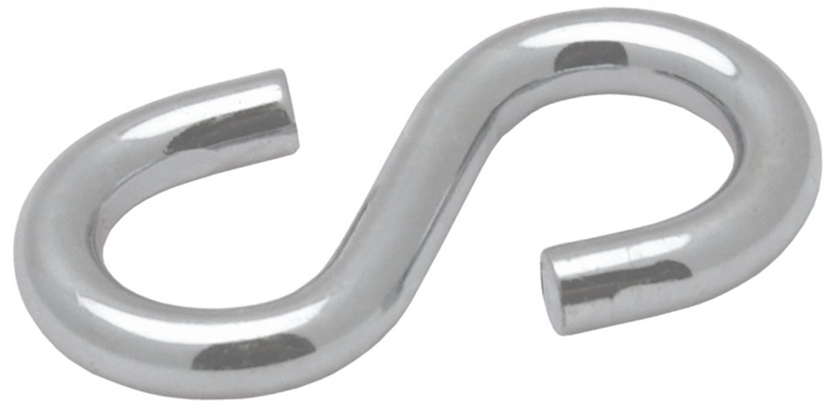Open S-haak 3,45 mm – 30 mm – ijzer gegalvaniseerd – per 8 stuks