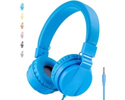 StayPowered Kinderhoofdtelefoon - Perfect Geluid en Comfort voor Jonge Luisteraars - Lichtgewicht - Opvouwbaar Design - Superzachte Oorkussens - Verstelbare Hoofdband - Krachtige 40 mm Drivers - Blauw - Levering Sneller dan Aangegeven!