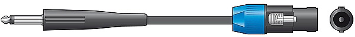 Luidsprekerkabel Speakon - Jack 6,3 mm 6 meter