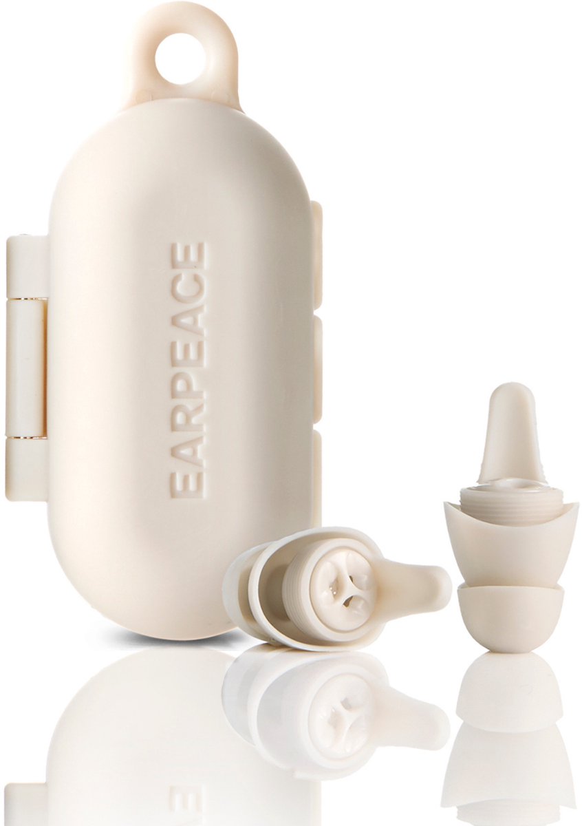 EarPeace Everyday Oordoppen – Comfortabele & Herbruikbare Earplugs - Oordopjes Slapen, Werken & Focus - Oordoppen Gehoorbescherming voor Volwassenen - Inclusief Opbergcase - Creme