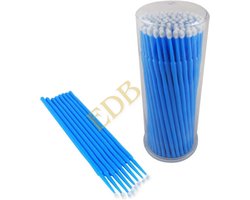 disposable micro applicators, disposable microbrushes, wegwerp wattenstaafje - Micro Borstels, microbrushes, donkerblauw - 100 stuks