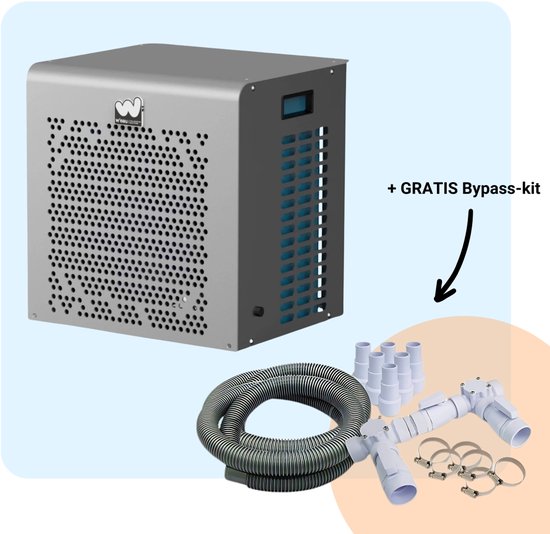 W'eau full Inverter Zwembad Warmtepomp - Zwembad Verwarming - Pool Heater - Energiezuinig - Warmtepomp - Electrisch - 6kW - Staal - Grijs