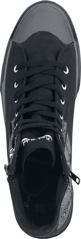 Baskets noires Rock Rebel by EMP à imprimé tête de mort, unisexes - EU46