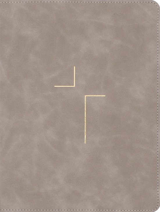Grijs Leathersoft kaft met een gouden kruis symbool.