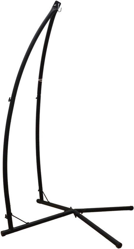 Outsunny Frame Voor Hangstoelen In C-Vorm Metalen Standaard Met Voet Voor Hangzit Tot 150kg Zwart~1svj36hkpkg00