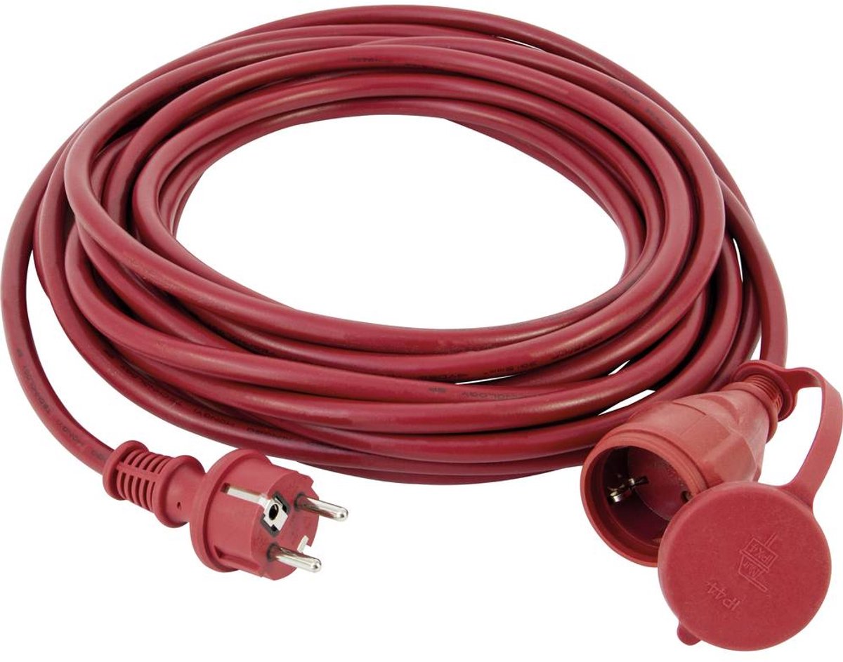 REV 0017258649 Stroom Verlengkabel 16 A Rood 25.00 m H05RR-F 3F 3G 1,5 mm²