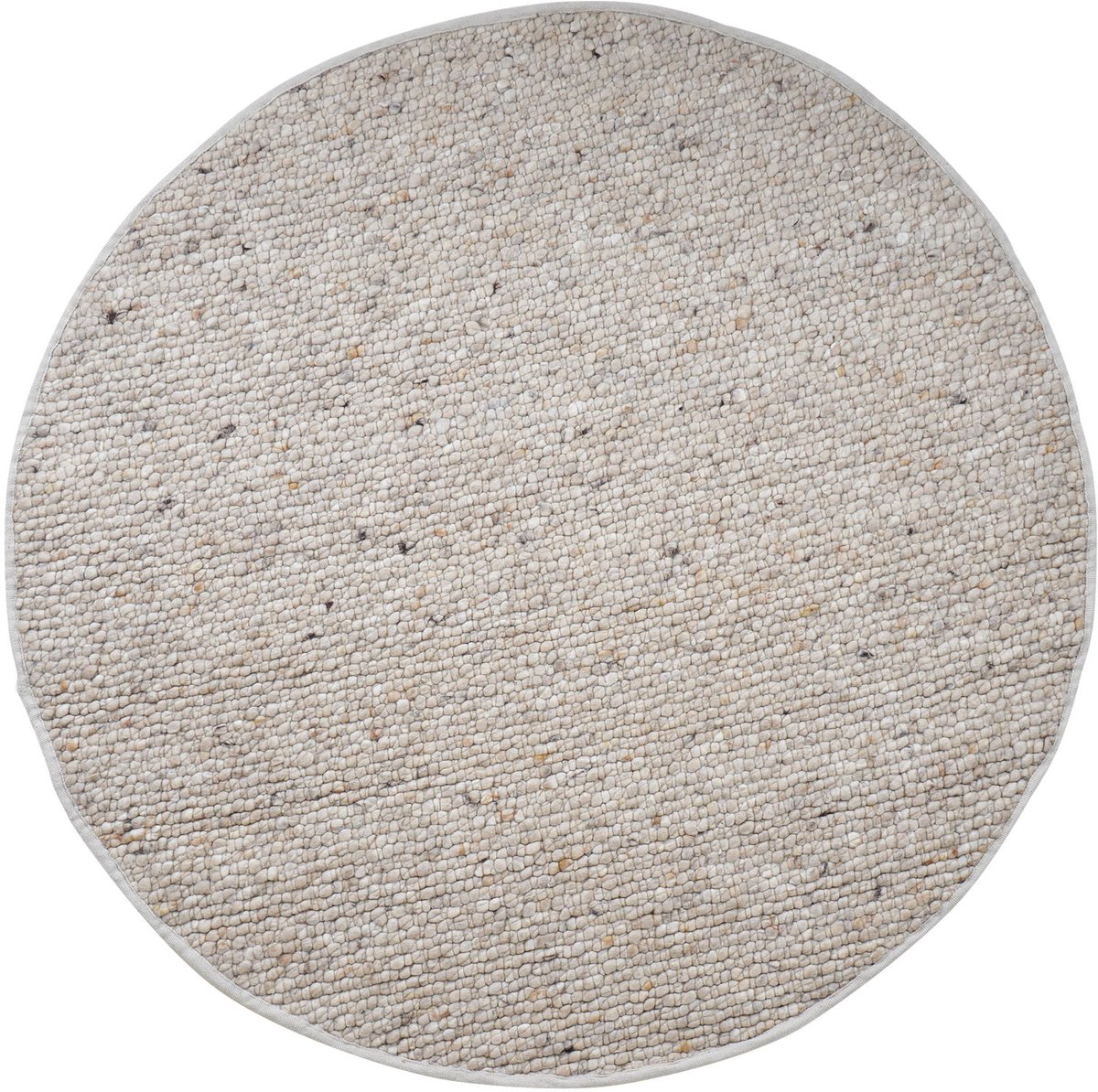 Veer Carpets Vloerkleed Steve Beige Rond ø160 cm - Wollen Design Vloerkleed met Asymmetrisch Patroon in Scandinavische / Japandi Stijl