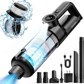 Bol.com Sounix Kruimeldief snoerloos - Handstofzuiger oplaadbaar - LED verlichting - LED-scherm - Auto stofzuiger - Zwart aanbieding