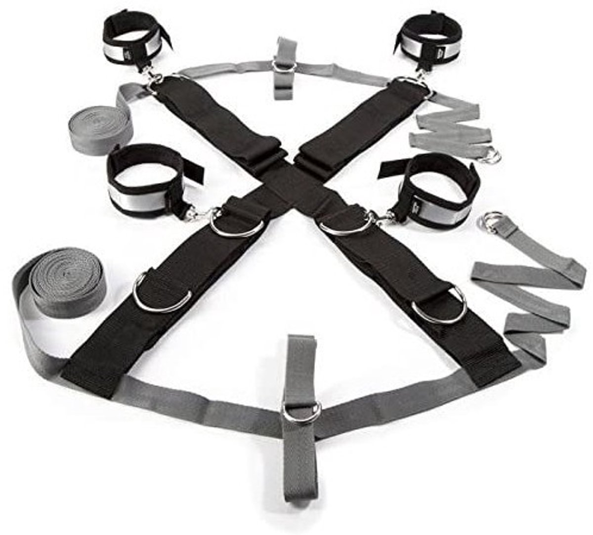 Fifty Shades of Gray Over the Bed - Bed boeienkit - Polyester - Zwart/grijs - Verstelbaar