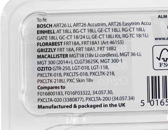 20x ALM BQ026 maaimessen geschikt voor Bosch ART26 Li Accutrim Easytrim en Einhell GE-CT 18 Li accu grastrimmer - kunststof trimmer messen van ALM — afbeelding 3