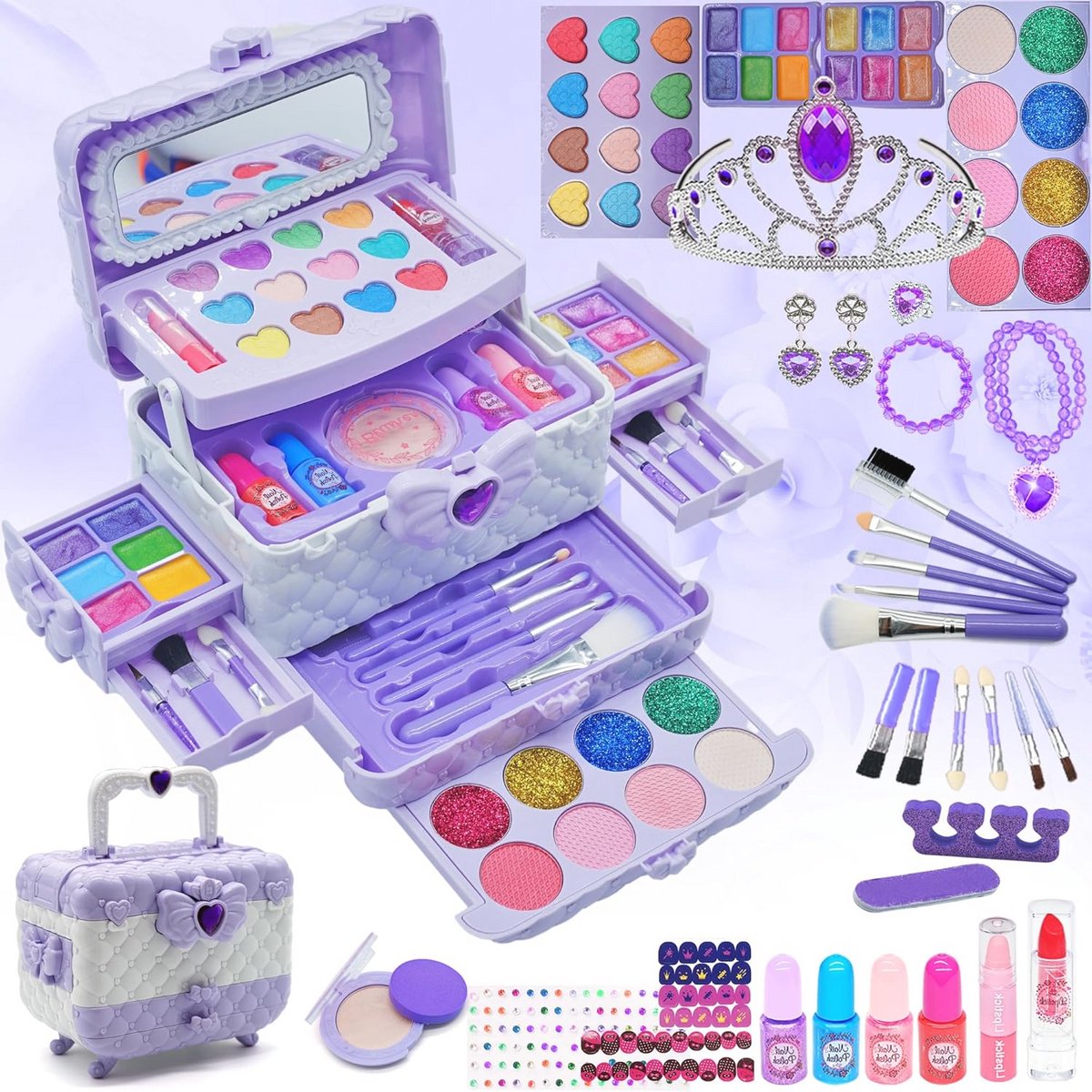 Veilige en wasbare kinder make-up set voor meisjes 4-12 jaar