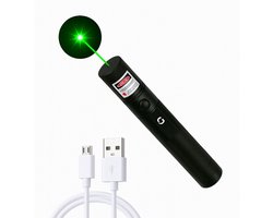 GUUUS® | Professionele Laserpen | USB | Oplaadbaar - Groen - Laserlampje - Laserpointer Kat - Laser - USB Rechargeable - CE Certificaat - Laser-pointer Lange Afstand, Laser-pointer Pen, TV Led Lcd - AA Batterijen - Batterijen inbegrepen