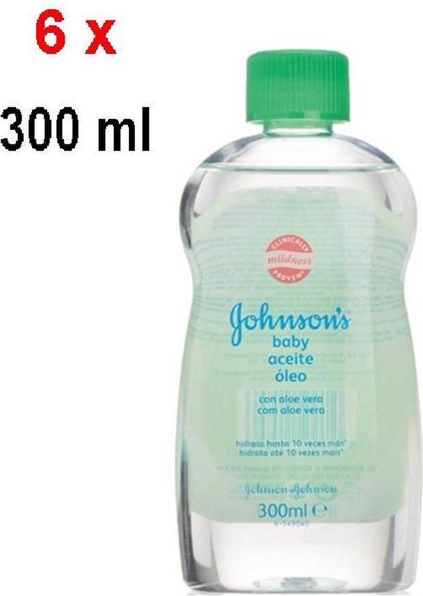 Johnson's Baby Olie Aloë Vera - Voordeelverpakking - 6 X 300 ML