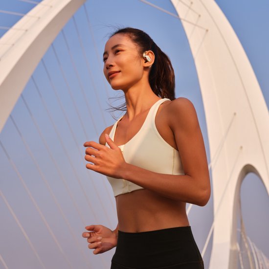 Shokz OpenFit 2 - Écouteurs intra-auriculaires - Écouteurs sport - Écouteurs sans fil - Beige