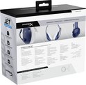 Verpakking en inhoud van de HyperX Cloud Jet Dual Wireless headset in het blauw.