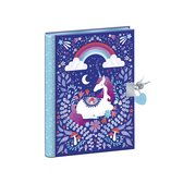 Janod Dreamland - Cahier Secret Unicorn - Cahier Secret de 128 pages décoré d'un cadenas coeur - Pour noter ses secrets et réaliser de jolis dessins - Pour tous les fans de licornes - Dès 6 ans