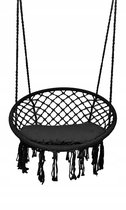 Bol.com Braziliaanse schommel fauteuil hangmat stoel met kussen RIO ZWART aanbieding