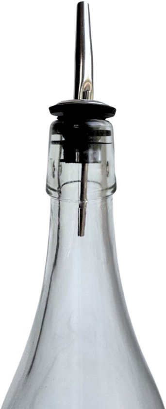 Sunal olijfolie dispenser met bak, Set van 2 zwarte olijfolie fles, 350ml / 11,8 oz glasolie en azijn dispenser set voor keuken met gewogen pourer en waterdicht label & silicone trechter
