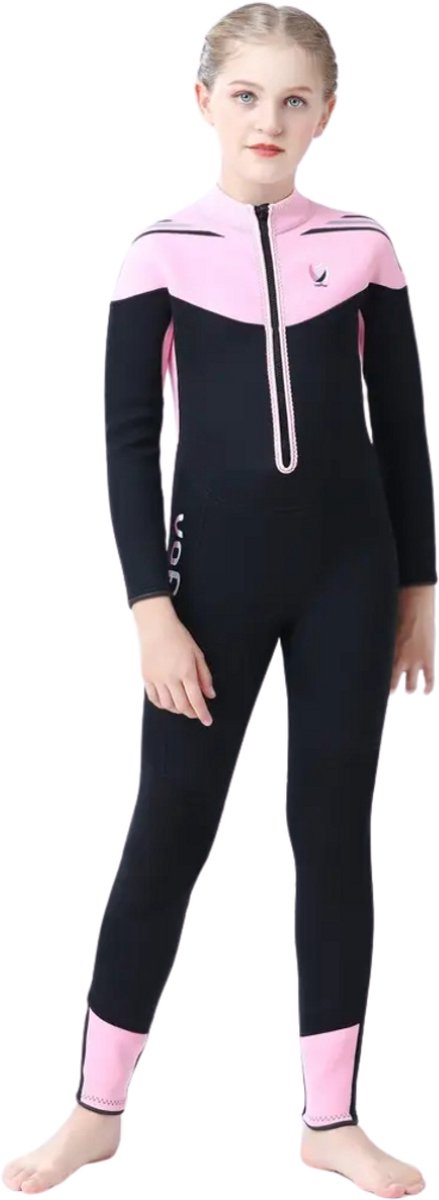 Nivard Wetsuit Kinderen Swimsuit Shorty Surfpak Duikpak Lange Mouw Zwemsuit – 4y Roze