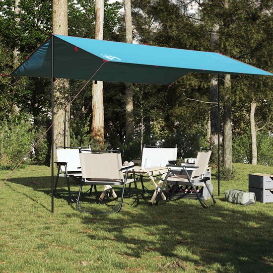 vidaXL - Kampeerluifel - waterdicht - 400x294 - cm - blauw van Vidaxl — afbeelding 3