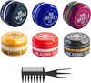 Haar Wax Mannen - Haar Wax - Hair Wax MR>REBEL Hair Styling Wax ( 6 Stuks + Een Styling Kam) 900 ML