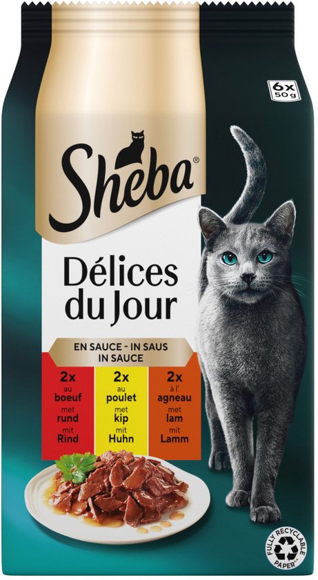 Sheba Delices Du Jour Traiteur Selectie In Saus - Kattenvoer - 6x50 g