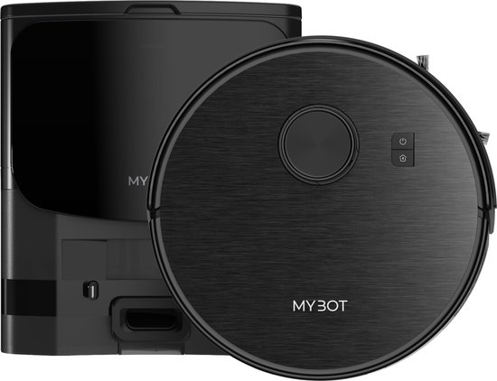 MYBOT X9 PRO - Robotstofzuiger Met Dweilfunctie - 6500PA Zuigkracht - Leegt Automatisch - Ideaal voor Huisdieren - Zelflerende Robotstofzuiger - Met Laadstation - Uitgebreide Mapping - LDS Laser Navigatie - Met leegstation
