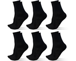 Bamboe Sokken - 6 Paar - Sokken - Maat 38-43 - Sokken Dames - Sokken Heren - Comfortabel - Zwart - Saaf