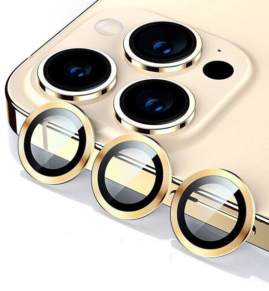 Protecteur lens d'appareil photo compatible avec : iPhone 12 Pro Max - Protection d'objectif en Tempered Glass transparent HD de Premium [compatible avec les coques] Goud