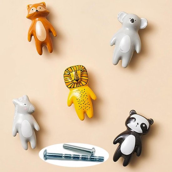 Dino Handgrepen voor kindermeubels van onbehandeld walnoothout, knop, dinosaurus, commode, kast, lade, deur, kinderkamer, cadeau-idee (4, Brachiosaurus