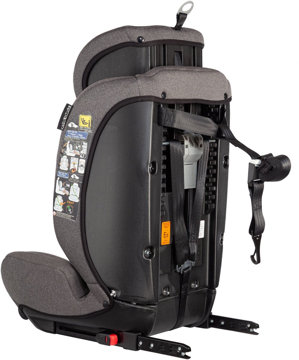 X Adventure Autostoel Grow Fix Groep 1/2/3 9-36 kg (76 tot 150 cm) Vanaf 15 maanden tot 12 jaar - Met Isofix - i-Size - Meegroei Autostoel - Grijs thumbnail 3