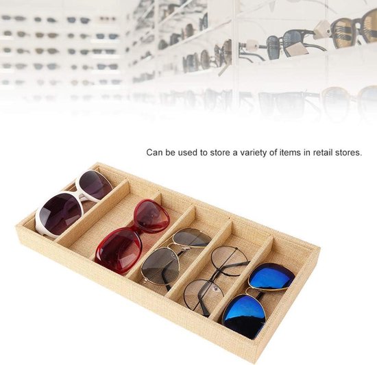 Luxtude Reiszonnebril organizer case voor dames en heren, brillenkoker meerdere paren met verstelbare sleuven, harde schaal zonnebril opbergkoffers, transparante brillenorganizer voor meerdere brillen