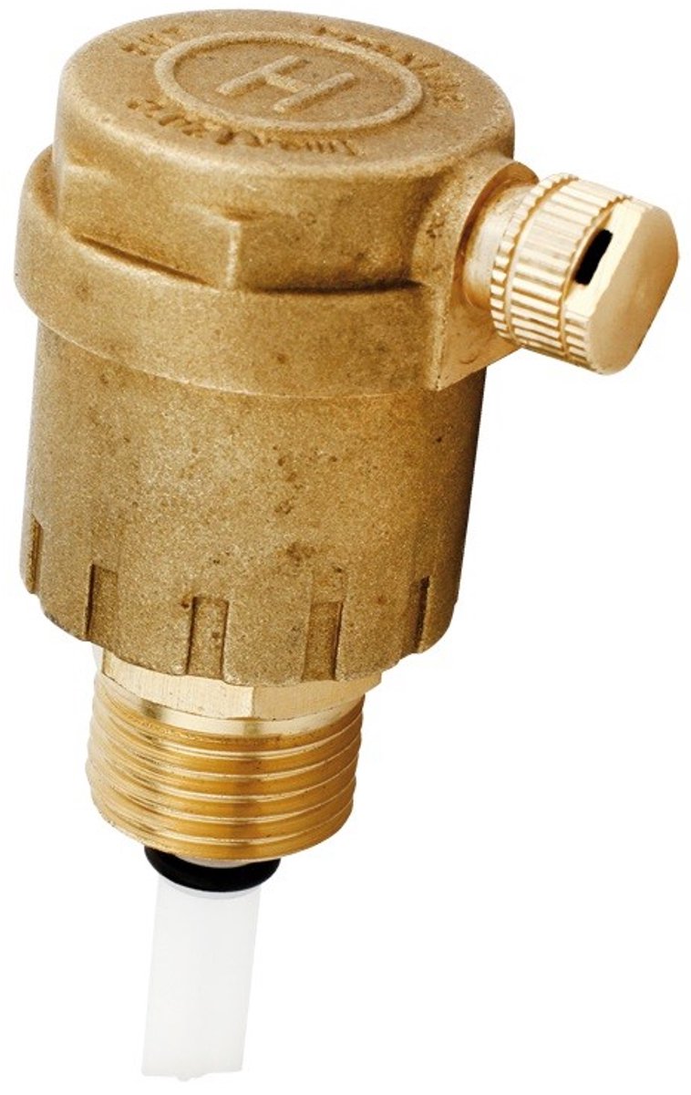 Radiatorconnect automatische ontluchter 1/2" met messing zij stopventiel.