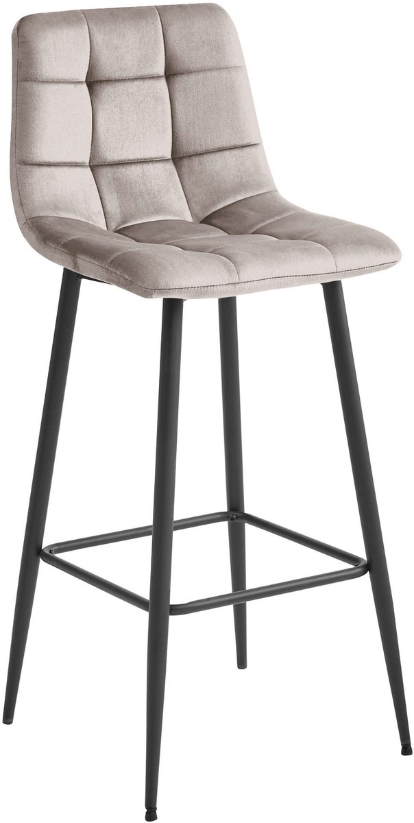 LEOBERT ARCETO kruk - donkerbeige fluweel / zwarte poten x 2
