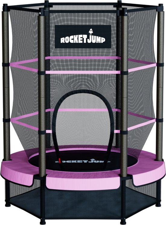 RocketJump LF14 Trampoline - Inclusief veiligheidsnet - Kindertrampoline 140 cm - Roze