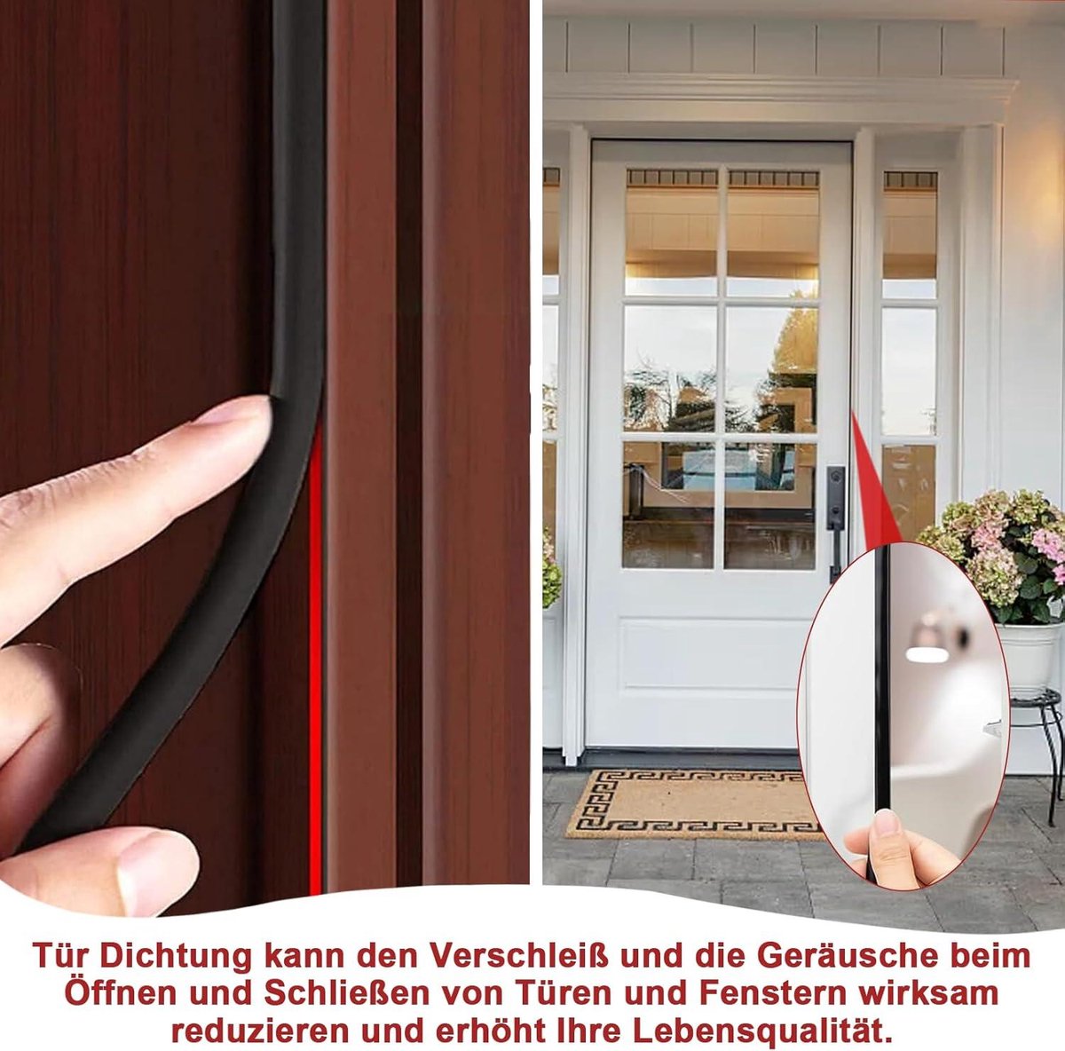 Joint D'étanchéité Autocollante, 6M Joint Brosse Pour Porte Fenetre, Bande De Brosse Anti