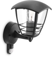 Bol.com Philips Creek buitenwandlamp - met sensor - zwart aanbieding