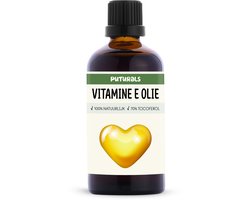 Puturals Vitamine E Olie 100% Natuurlijk - 100ml - Tocoferol 70% - Vitamine E Olie voor Gezicht, Huid en Haar - Puur en Vegan