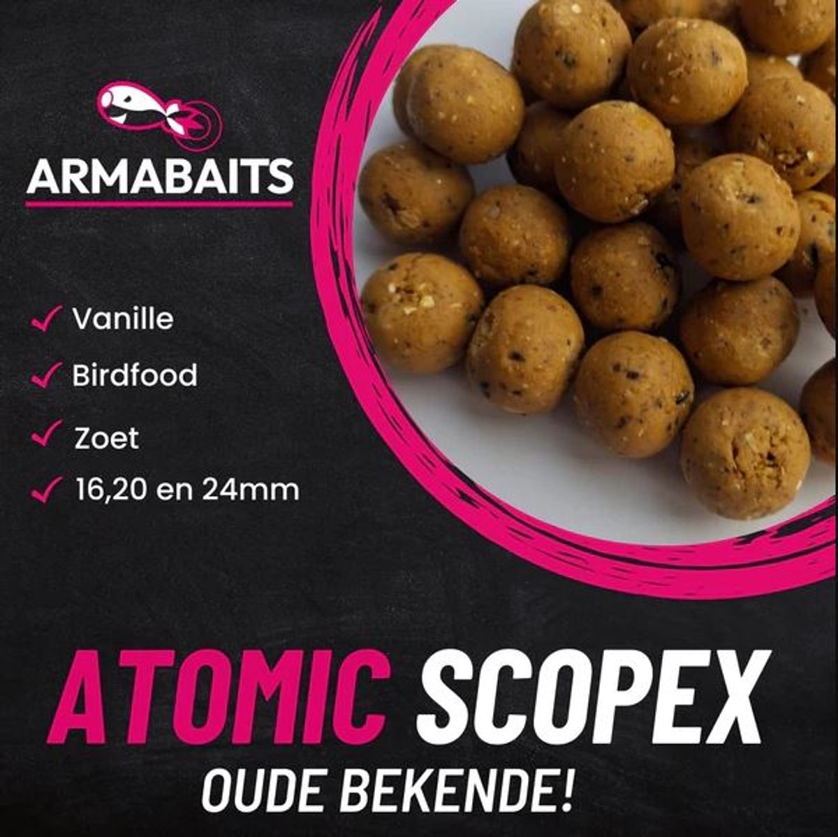 Armabaits Boilies Atomic Scopex 2,5 kg 16 mm
