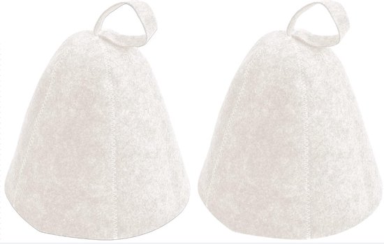 PolkaHome Lot de 2 chapeaux de Sauna en feutre de Sauna | Accessoires de vêtements pour bébé de Sauna Premium (blanc)