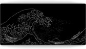 Tapis de souris Kanagawa Wave Zwart/ Wit xxl - 900 x 400 x 3 mm - Antidérapant