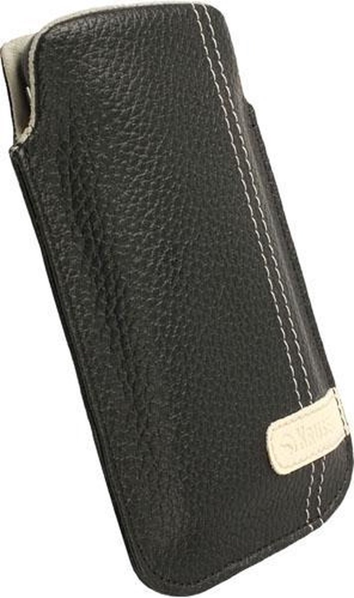 Krusell Gaia Lederen Beschermhoes - M - Zwart