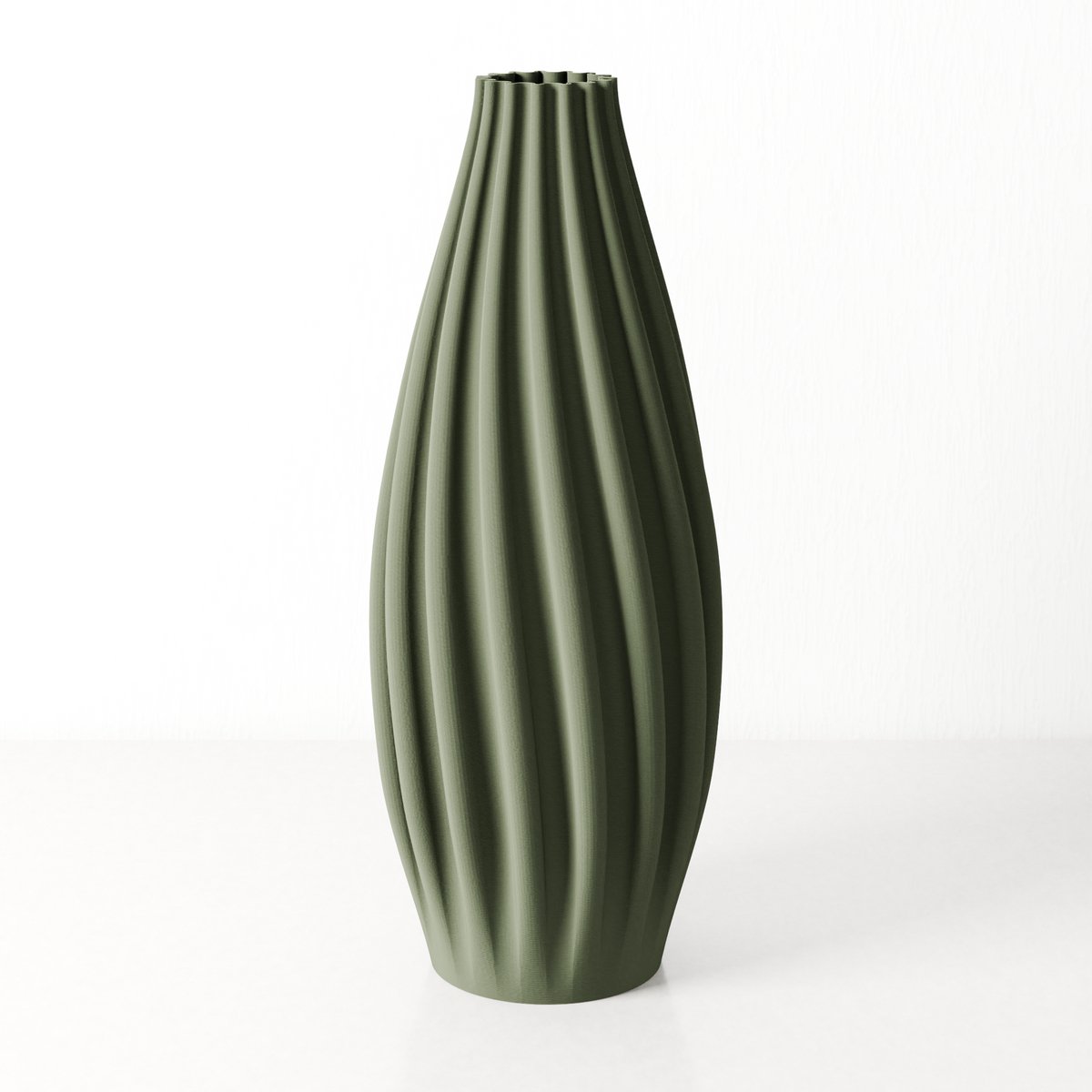 Fleuriek Vaas Groen - H30 cm - Luxe vaas voor zijden bloemen - Woonaccessoire van gerecycled plastic - Elegante kleurrijke vaas