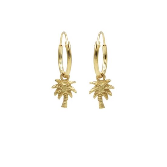 Karma Symbols oorbel M1418 Palm Tree Goud