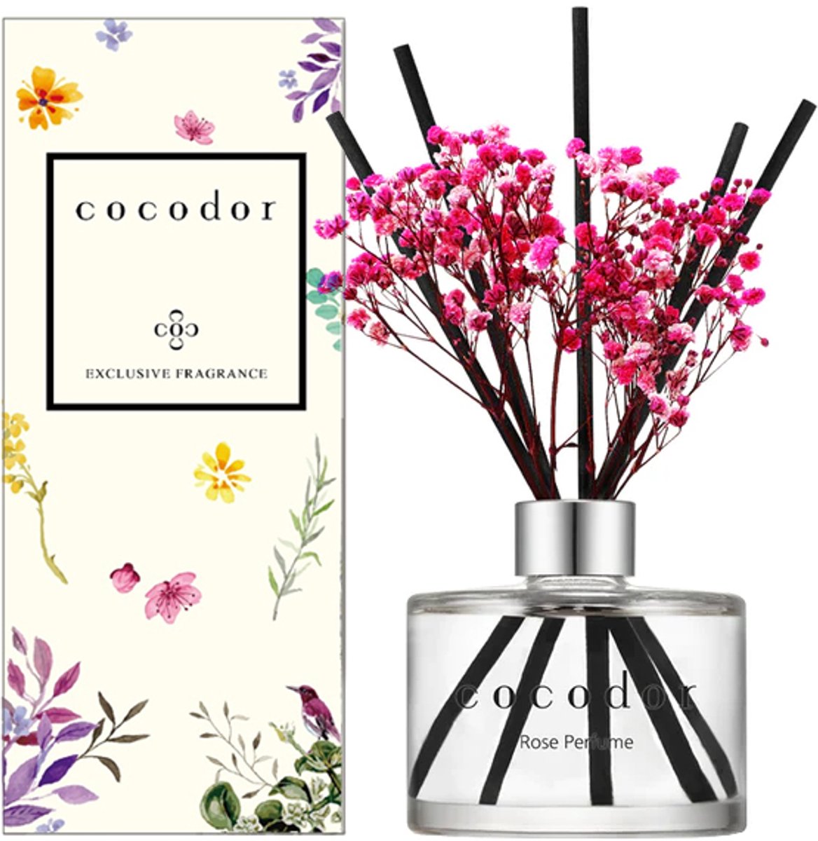 Cocodor Geurstokjes met roze droogbloemen Rose Perfume - 200 ml