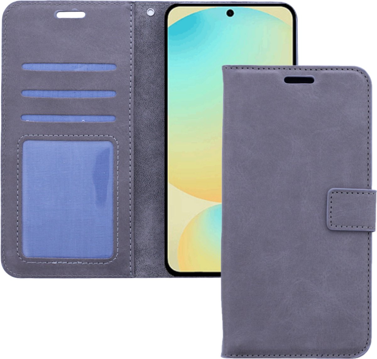 Bookcase Geschikt voor: Samsung Galaxy S25 Plus Grijs - portemonnee hoesje - ZT Accessoires