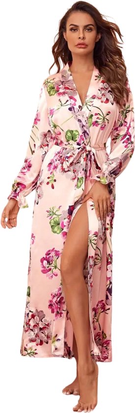 Livano Badjas Dames - Kimono - Kamerjas - Ochtendjas - Pyama - Roze - S