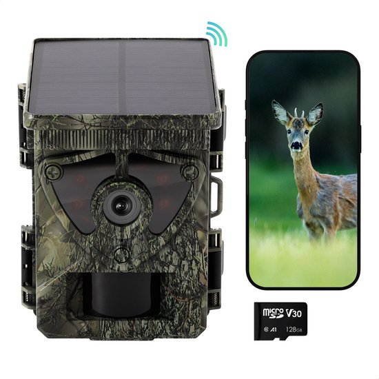 Siltcon® Wildcamera met Zonnepaneel Oplaadbaar