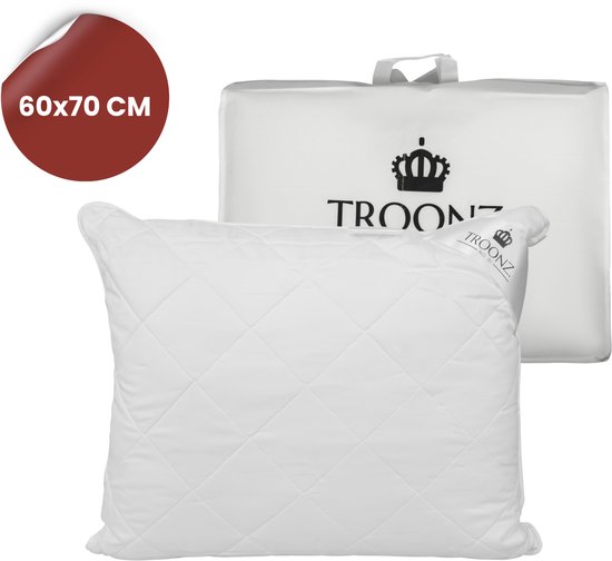 Troonz® Six Bamboe hoofdkussen - 60 x 70 cm - Verkoelend Hoofdkussen Nekklachten - Bamboe Hoofdkussens - Ergonomisch Kussen - 30 Dagen Proefslapen