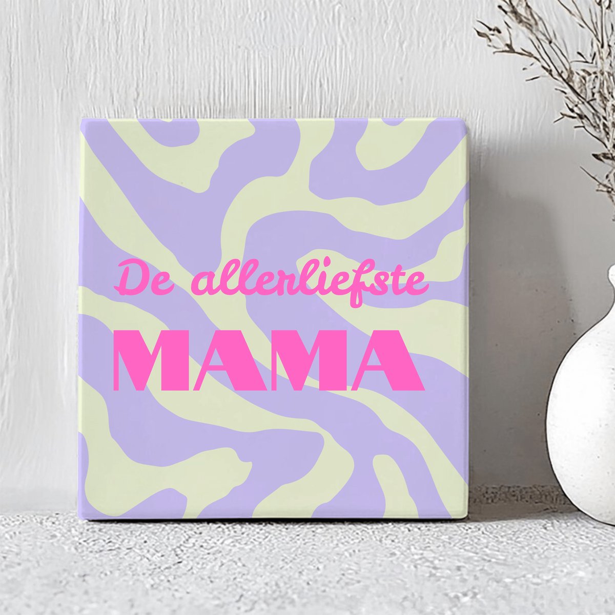 Printazzy - Tegeltjes met Tekst - De Allerliefste Mama - Moederdag Cadeautje - Decoratie Woonkamer - Cadeau Voor Haar - Decoratieve Accessoires - Zebra